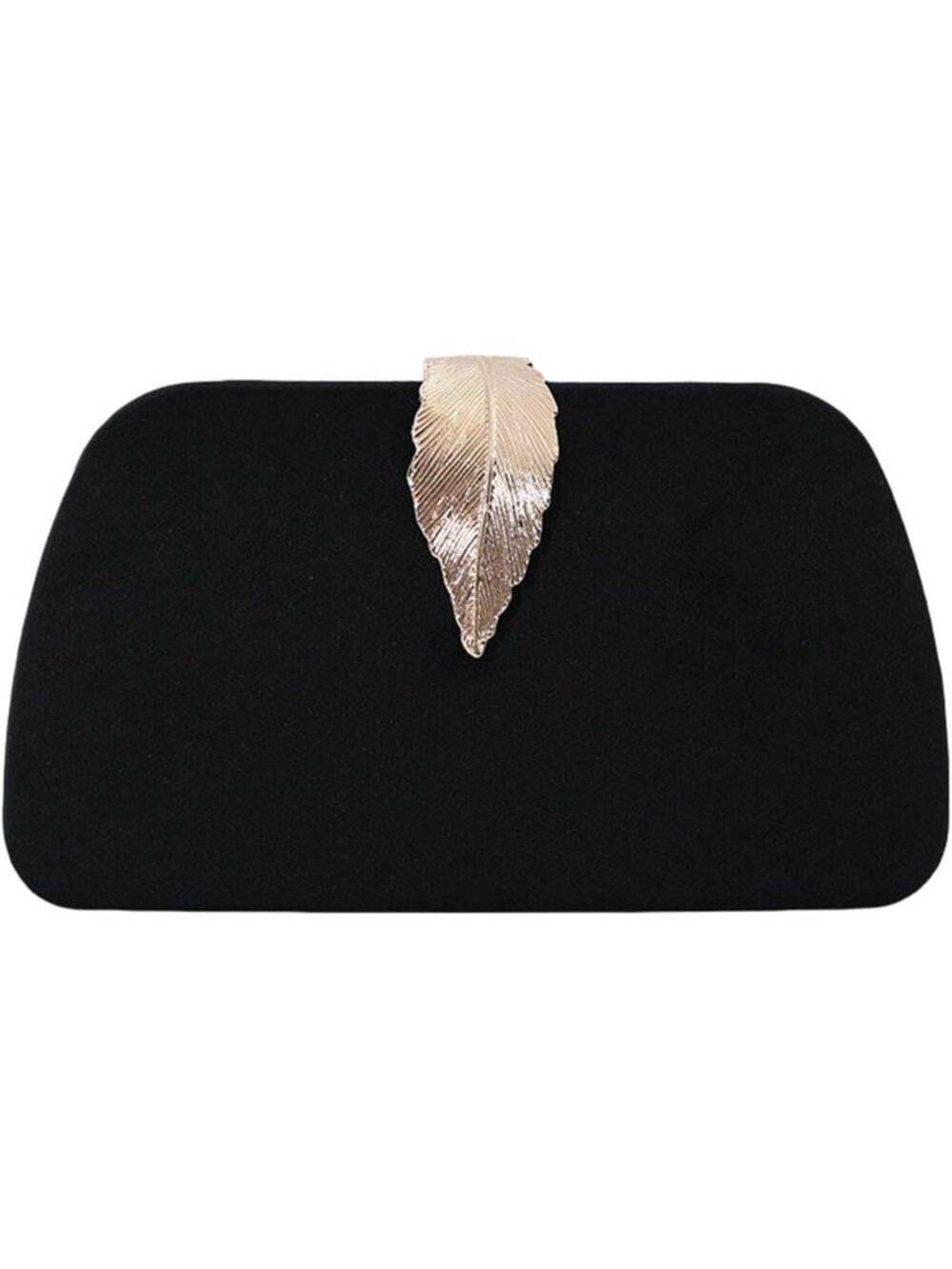 〽️ Women's Black Metallic Leaf Clasp For Dinner Banquet Evening Clutch Purse